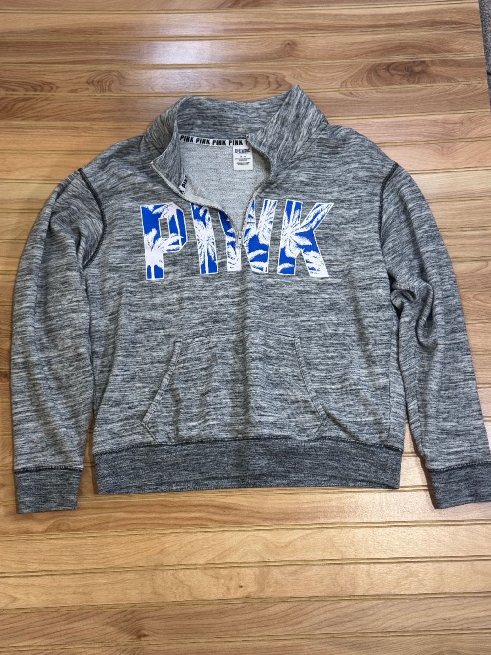 Victoria's Secret PINK Grey 1/4 Zip pullover - Medium